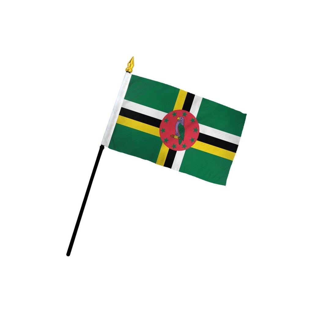 Dominica 4x6in Stick Flag - Flags Importer