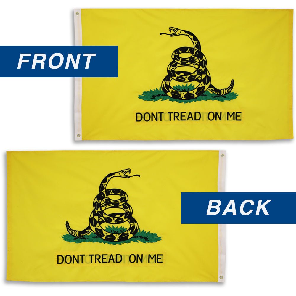 Don't Tread on Me Gadsden (Yellow) Embroidered Flag 3x5ft - Flags Importer
