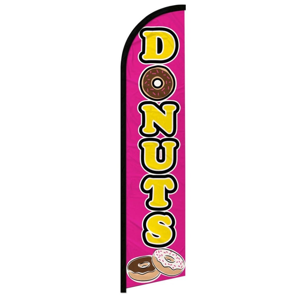 Donuts (Pink) Windless Banner Flag - Flags Importer