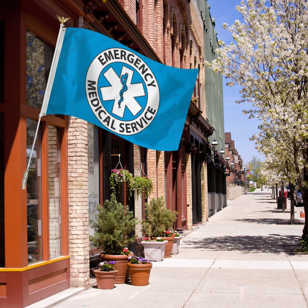 Emergency Medical Service Flag 3x5ft Poly - Flags Importer