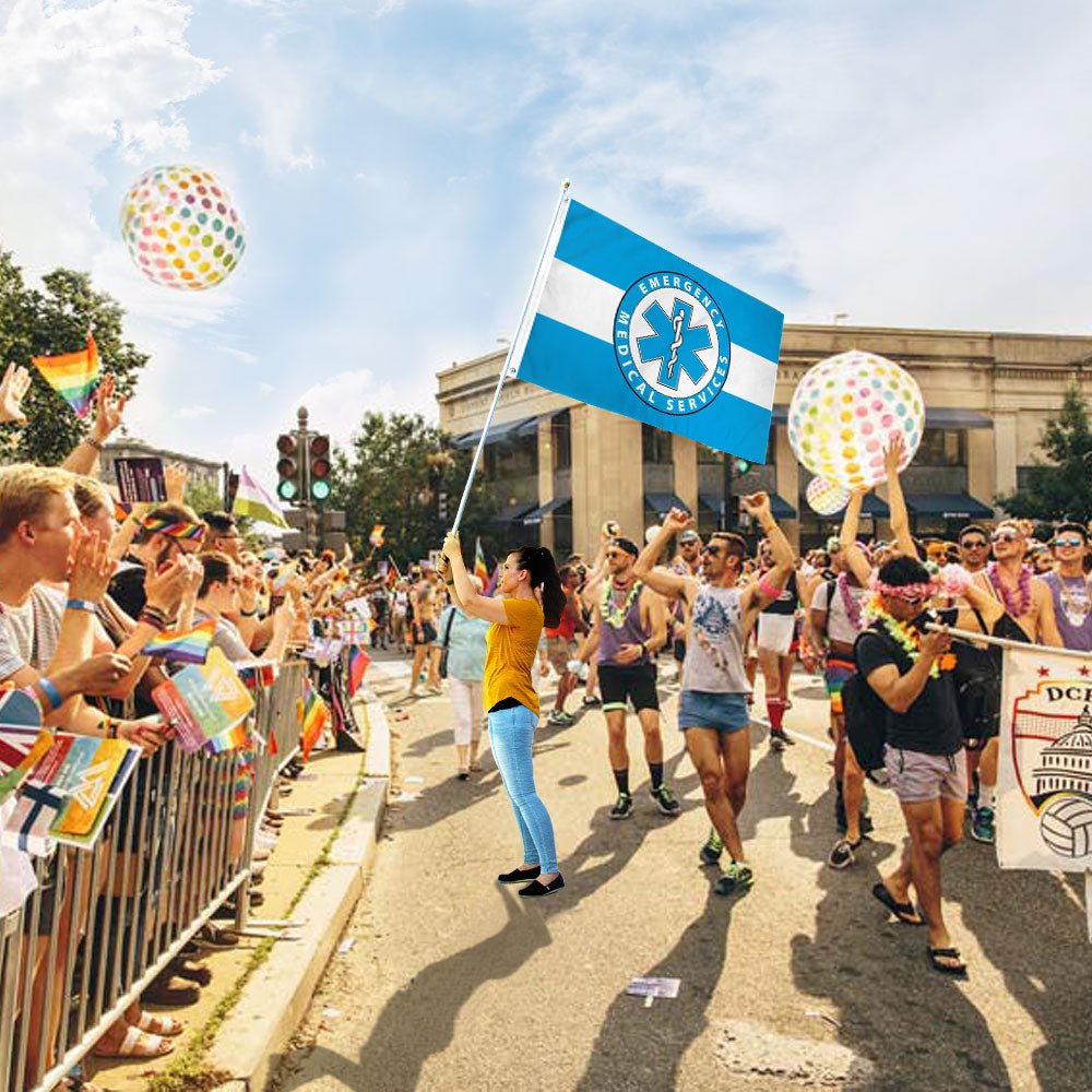 EMS (White Line) Flag 3x5ft Poly - Flags Importer