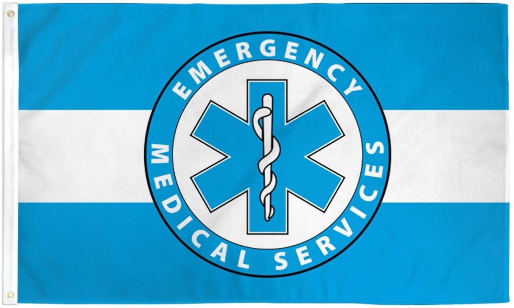 EMS (White Line) Flag 3x5ft Poly - Flags Importer
