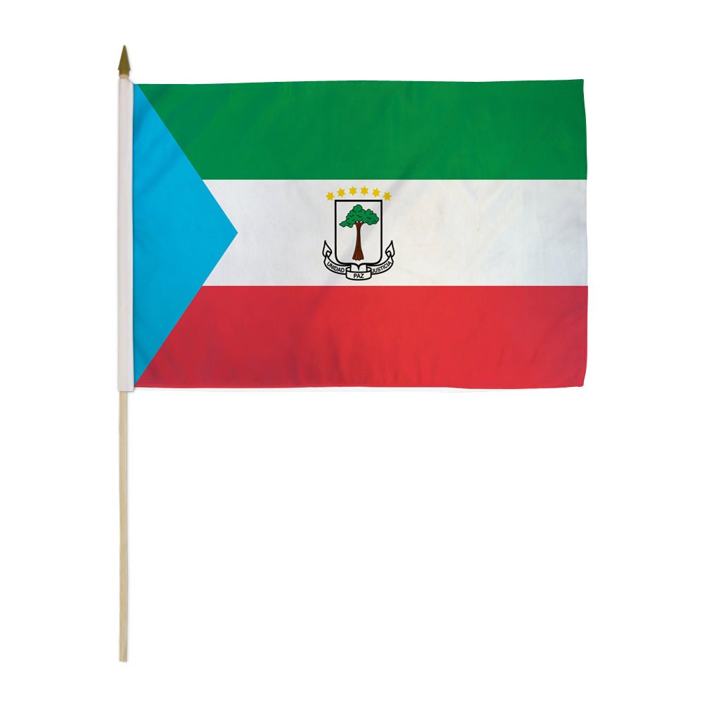 Equatorial Guinea 12x18in Stick Flag - Flags Importer