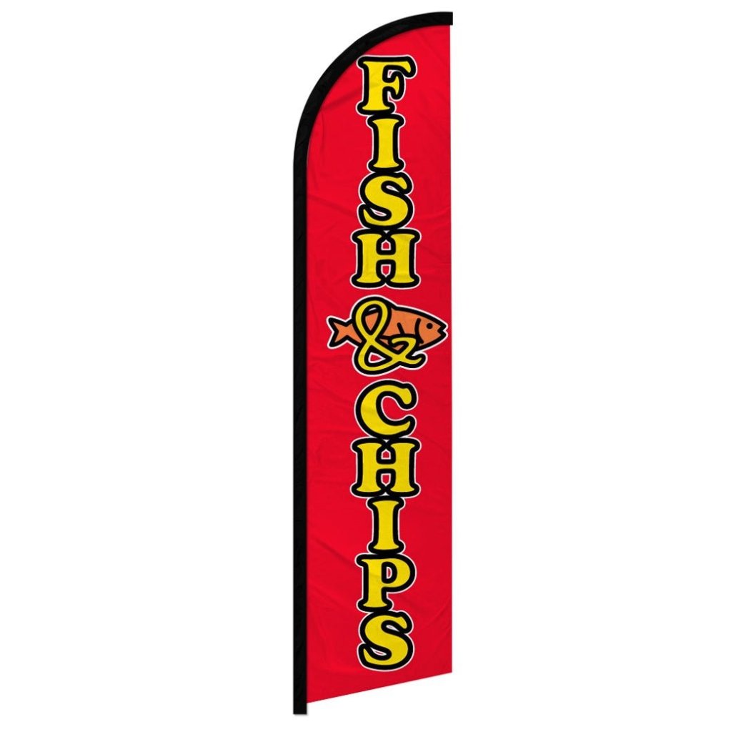 Fish & Chips Windless Banner Flag - Flags Importer
