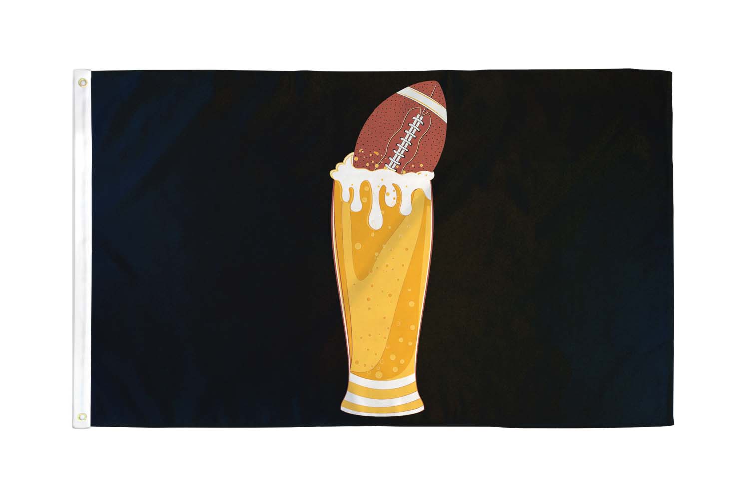 Football & Beer Flag 3x5ft Poly - Flags Importer