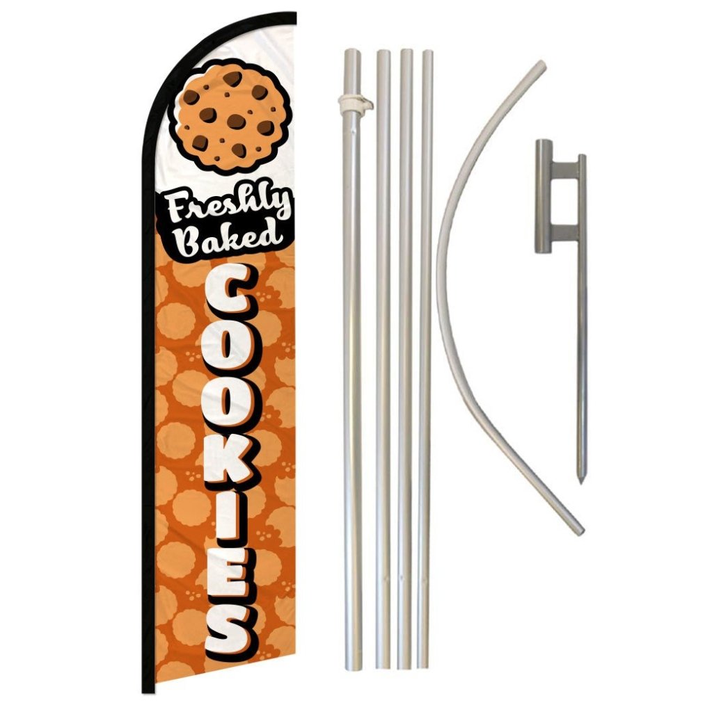 Fresh Baked Cookies Windless Banner Flag & Pole Kit - Flags Importer