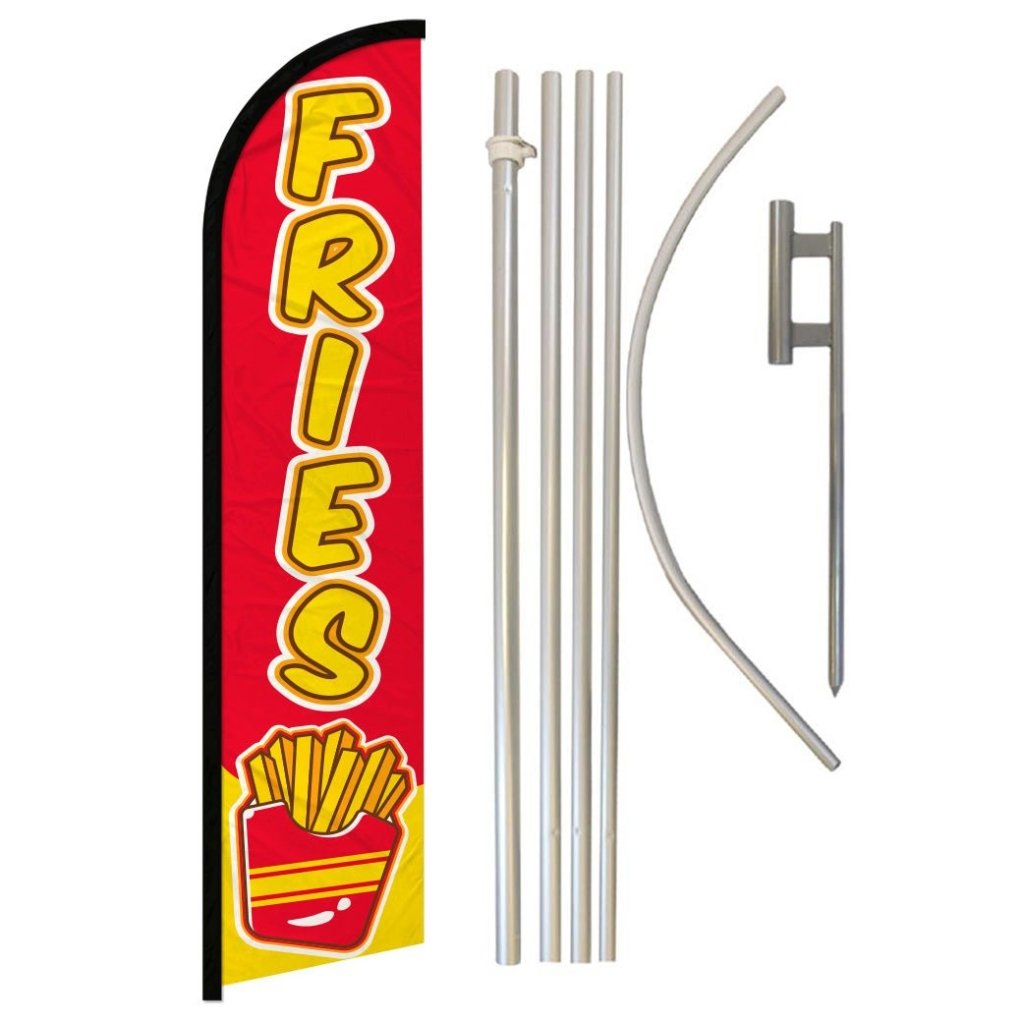 Fries Windless Banner Flag & Pole Kit - Flags Importer