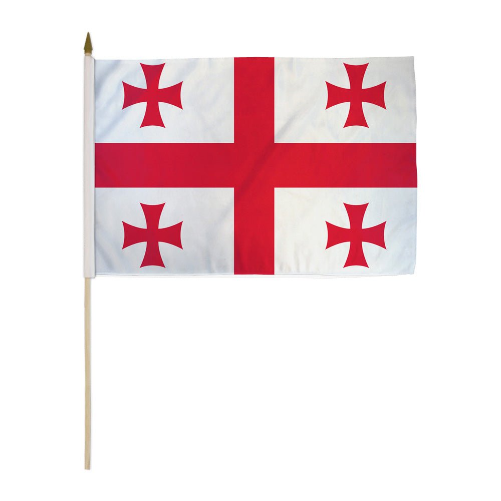 Georgia (Country) 12x18in Stick Flag - Flags Importer