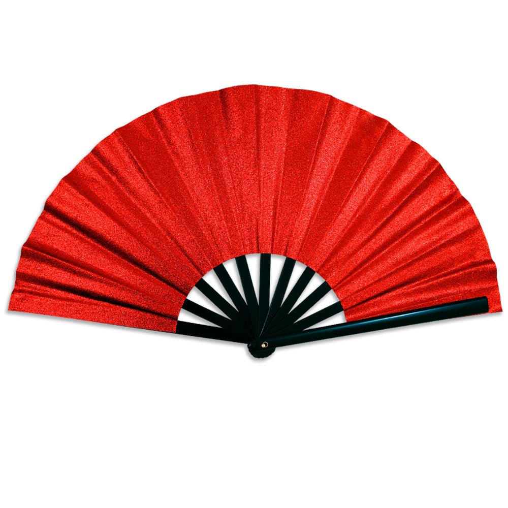 Glitter Red X - Large Hand Fan - Flags Importer