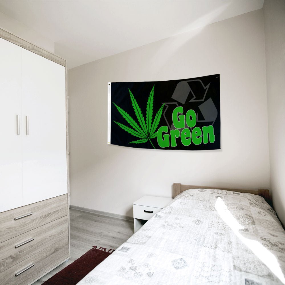 Go Green Flag 3x5ft Poly - Flags Importer