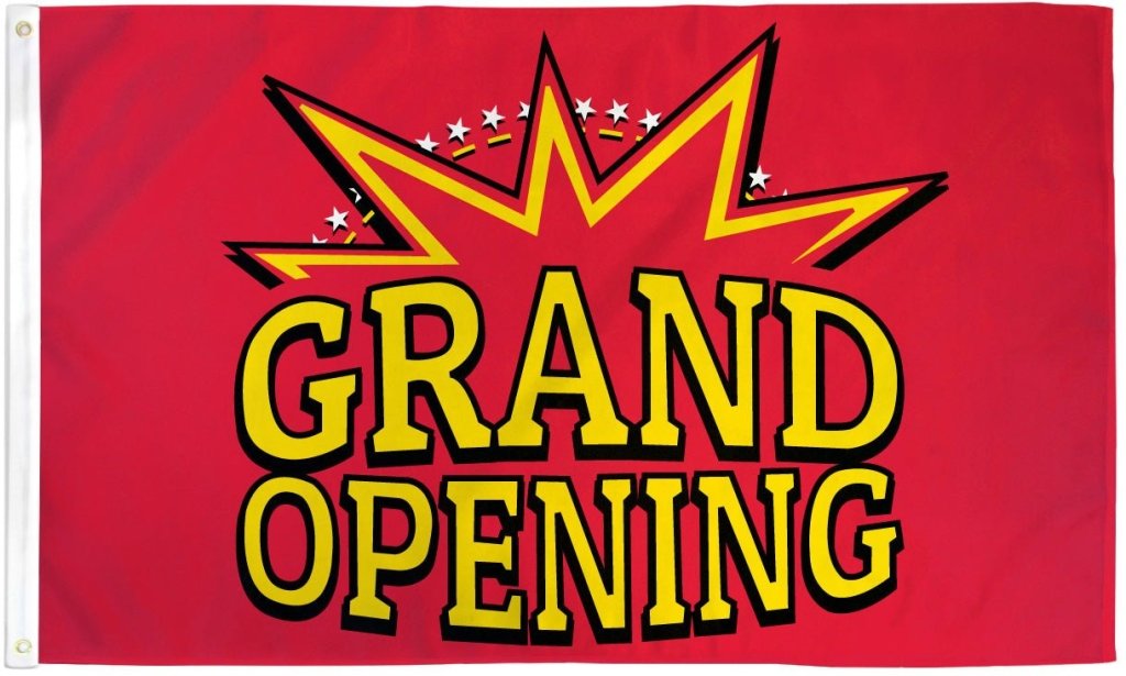 Grand Opening (Red & Yellow) Flag 3x5ft Poly - Flags Importer