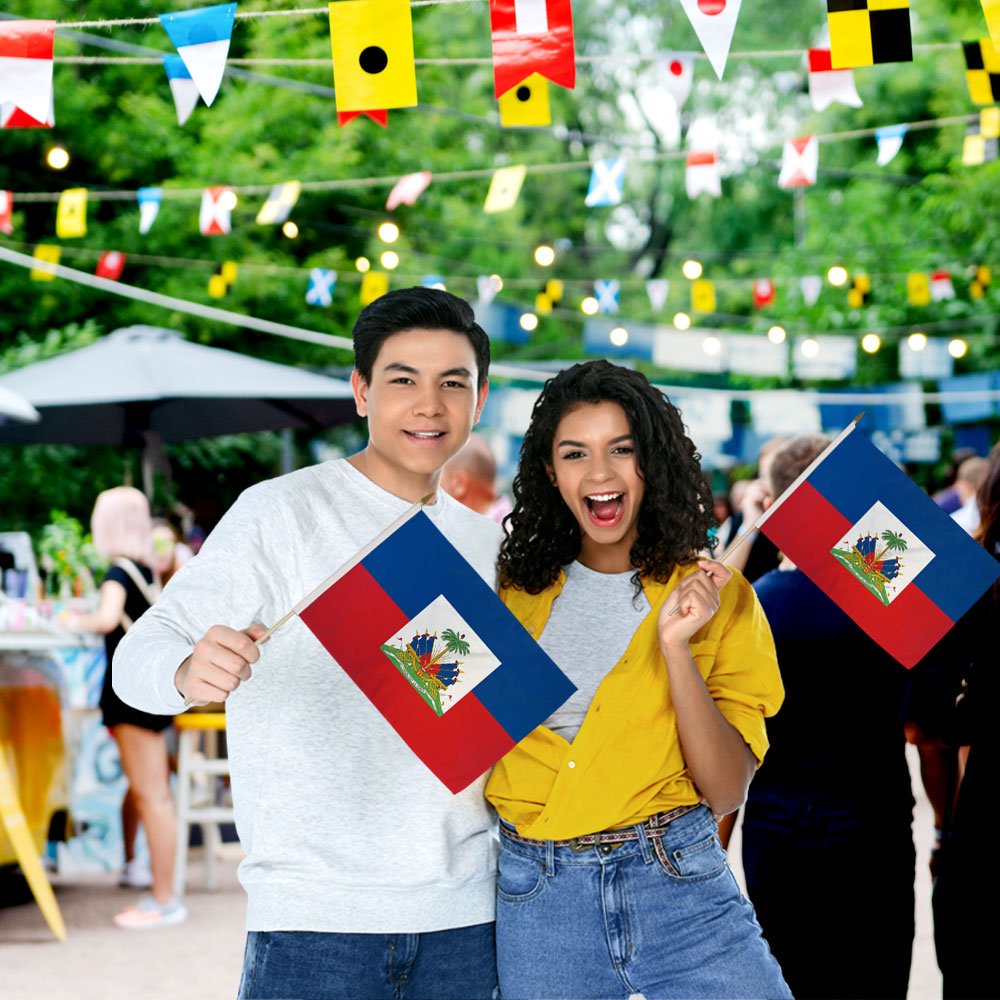 Haiti 12x18in Stick Flag - Flags Importer
