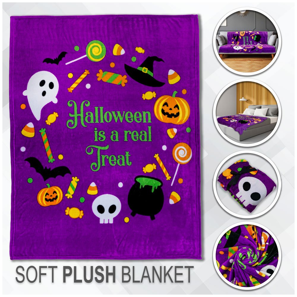 Halloween is a Real Treat Soft Plush 50x60in Blanket - Flags Importer