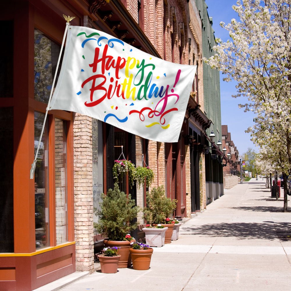 Happy Birthday (Colors) Flag 3x5ft Poly - Flags Importer