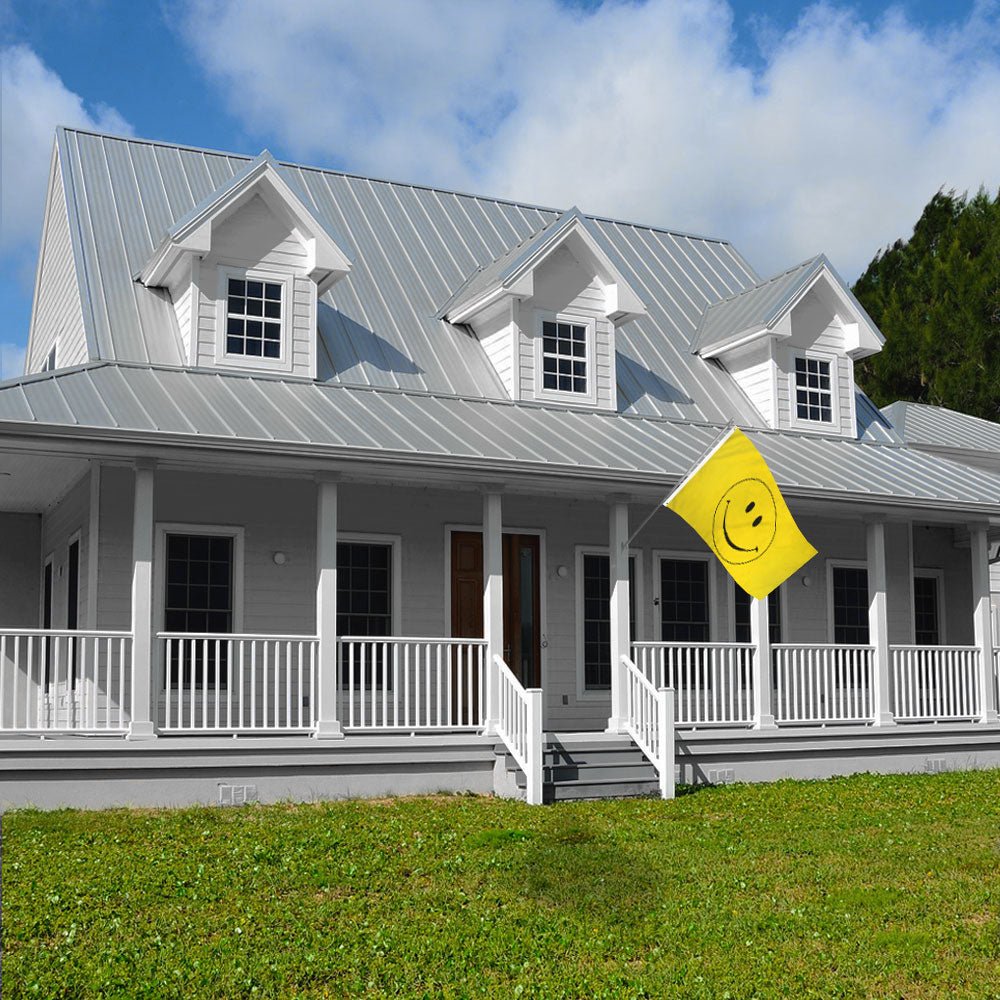 Happy Face (Yellow) Flag 3x5ft Poly - Flags Importer