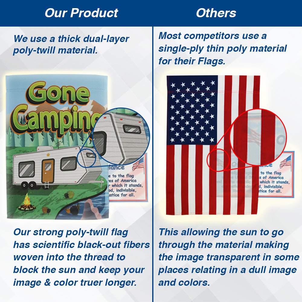 H&G Studios Gone Camping 12x18in Garden Flag - Flags Importer