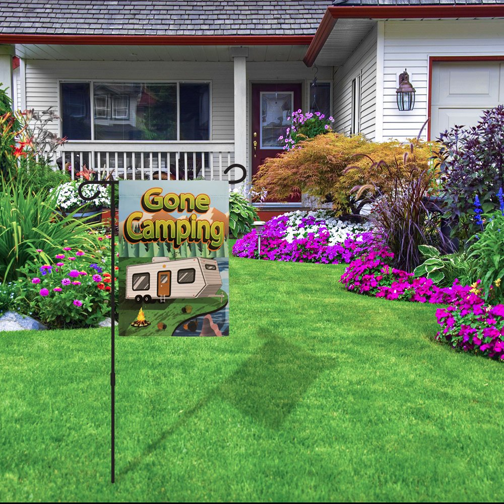 H&G Studios Gone Camping 12x18in Garden Flag - Flags Importer