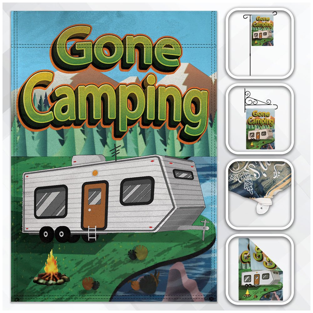 H&G Studios Gone Camping 12x18in Garden Flag - Flags Importer