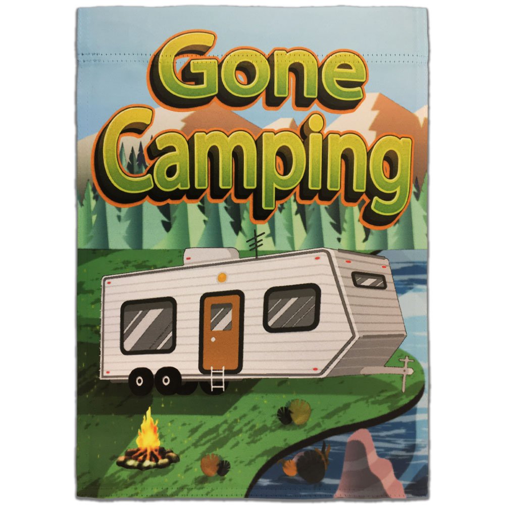 H&G Studios Gone Camping 12x18in Garden Flag - Flags Importer