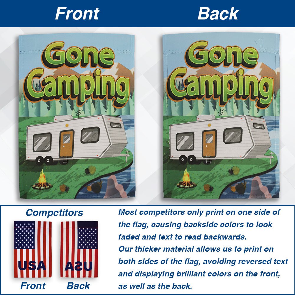 H&G Studios Gone Camping 12x18in Garden Flag - Flags Importer