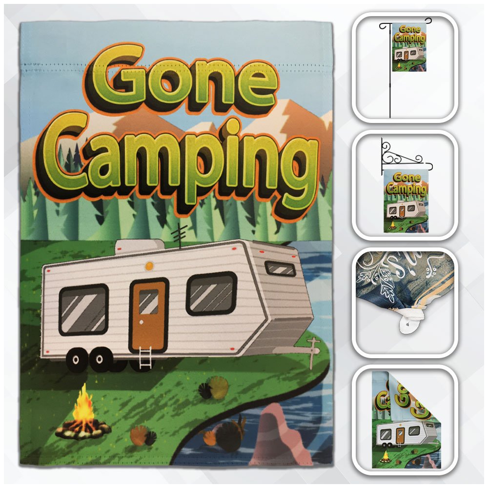H&G Studios Gone Camping 12x18in Garden Flag - Flags Importer