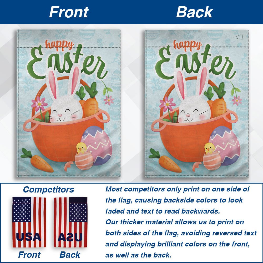 H&G Studios Happy Easter (Bunny) 12x18in Garden Flag - Flags Importer