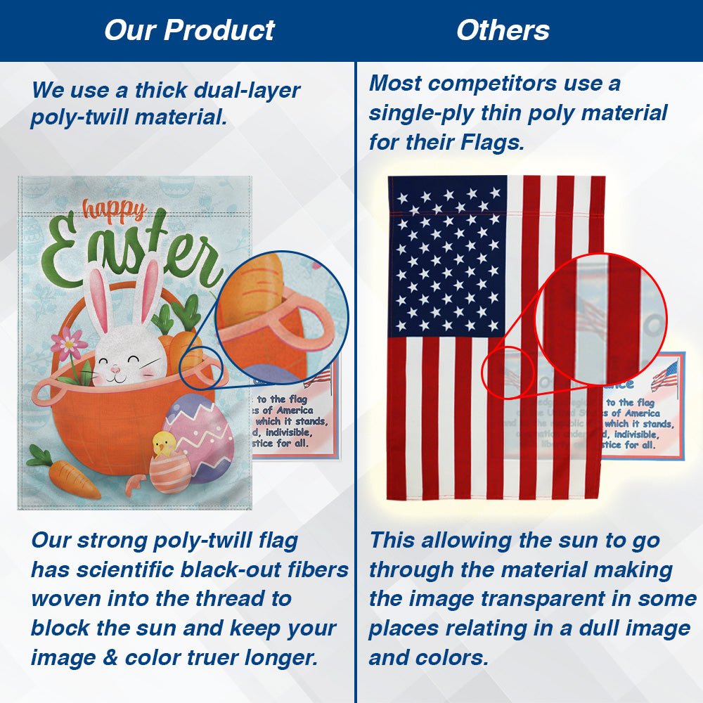 H&G Studios Happy Easter (Bunny) 12x18in Garden Flag - Flags Importer