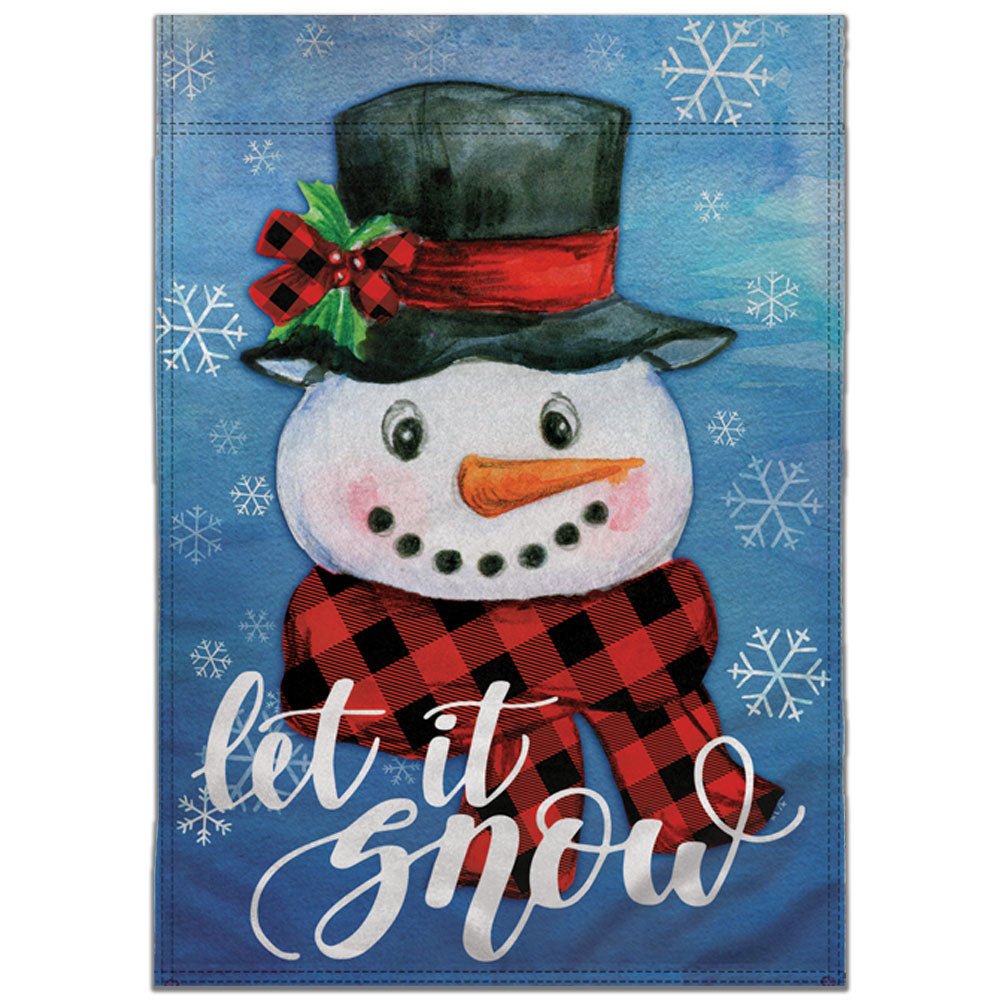 H&G Studios Let it Snow (Snowman) 12x18in Garden Flag - Flags Importer
