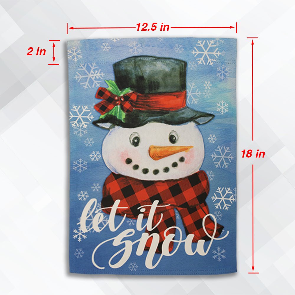 H&G Studios Let it Snow (Snowman) 12x18in Garden Flag - Flags Importer