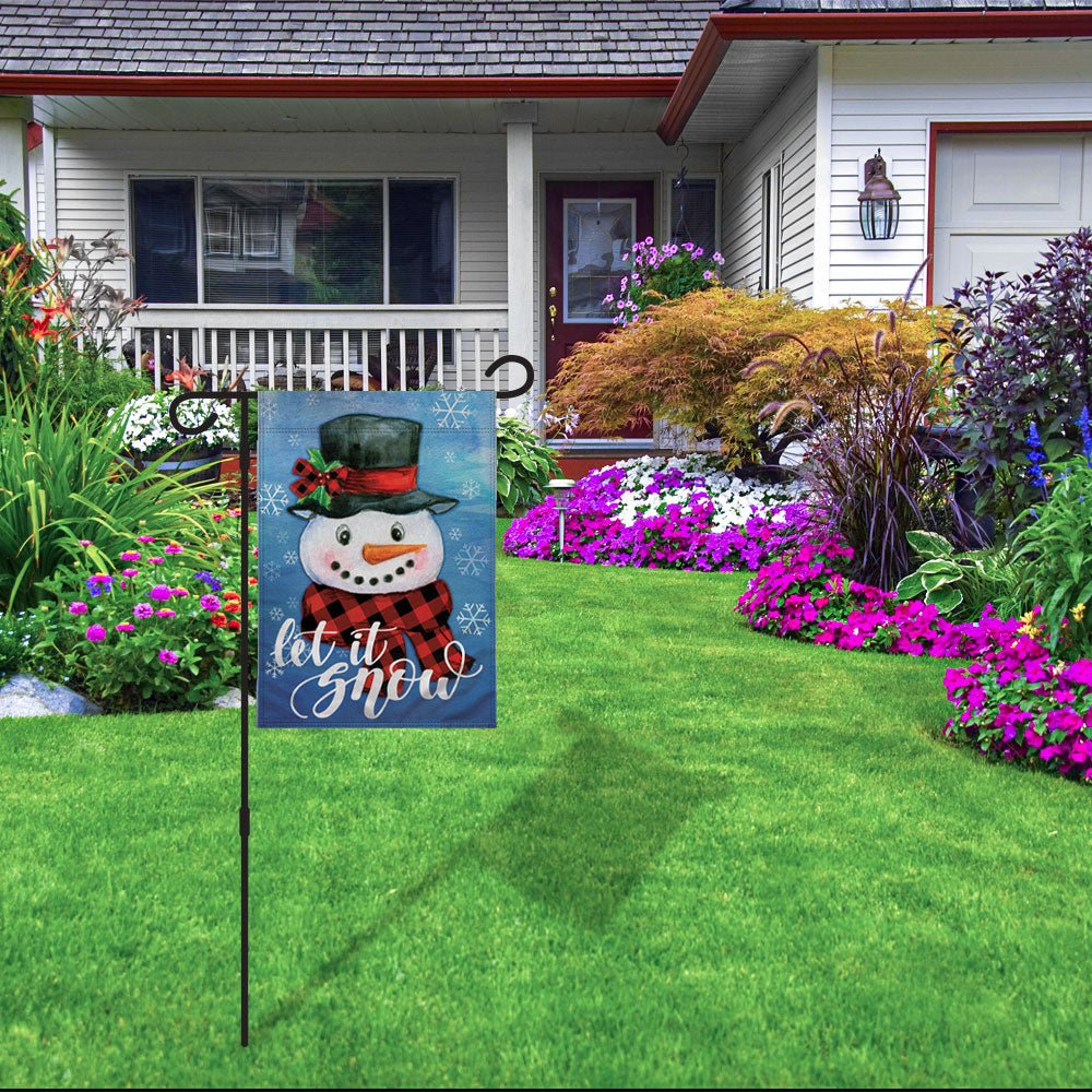 H&G Studios Let it Snow (Snowman) 12x18in Garden Flag - Flags Importer