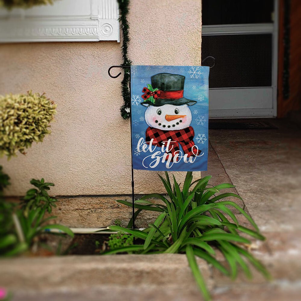 H&G Studios Let it Snow (Snowman) 12x18in Garden Flag - Flags Importer