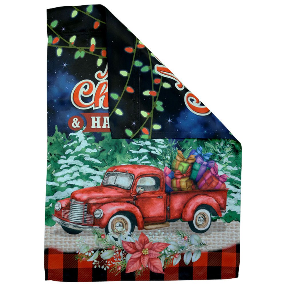 H&G Studios Merry Christmas (Red Truck) 12x18in Garden Flag - Flags Importer