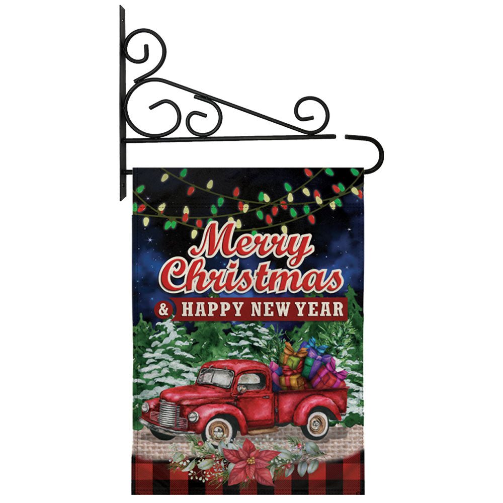 H&G Studios Merry Christmas (Red Truck) 12x18in Garden Flag - Flags Importer