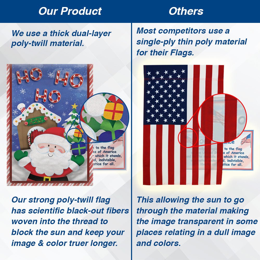 H&G Studios Santa (Ho Ho Ho) 12x18in Garden Flag - Flags Importer