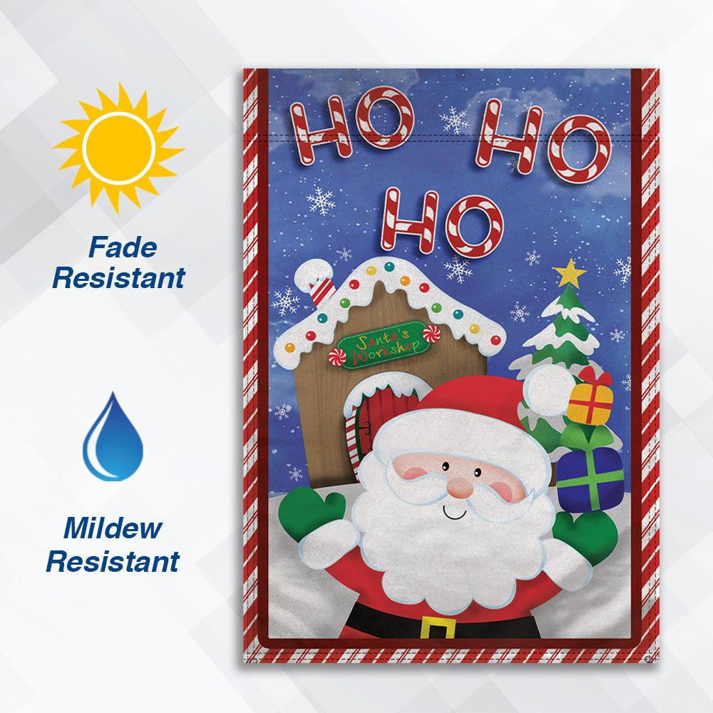 H&G Studios Santa (Ho Ho Ho) 12x18in Garden Flag - Flags Importer