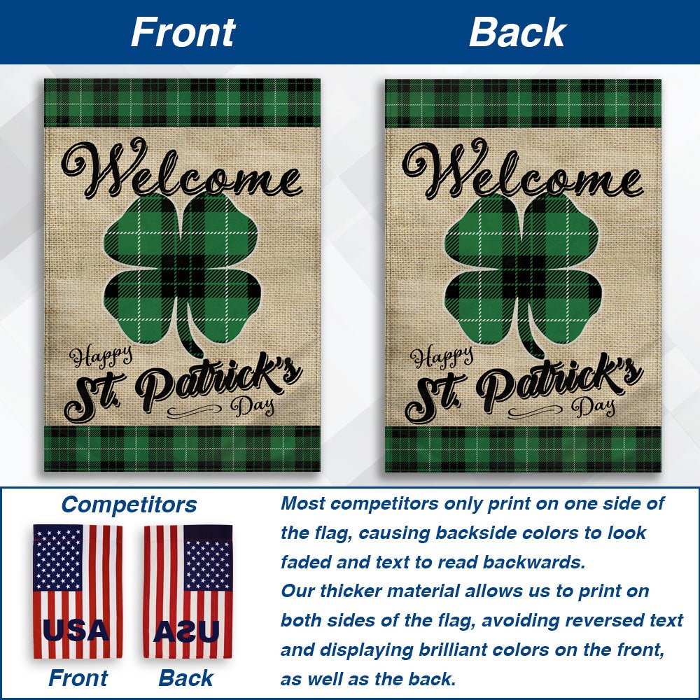 H&G Studios St. Patrick's Day (Welcome) 12x18in Garden Flag - Flags Importer