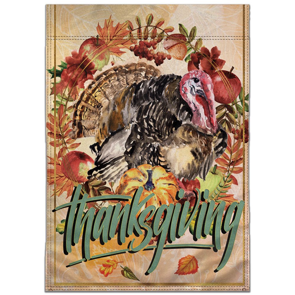 H&G Studios Thanksgiving (Turkey) 12x18in Garden Flag - Flags Importer
