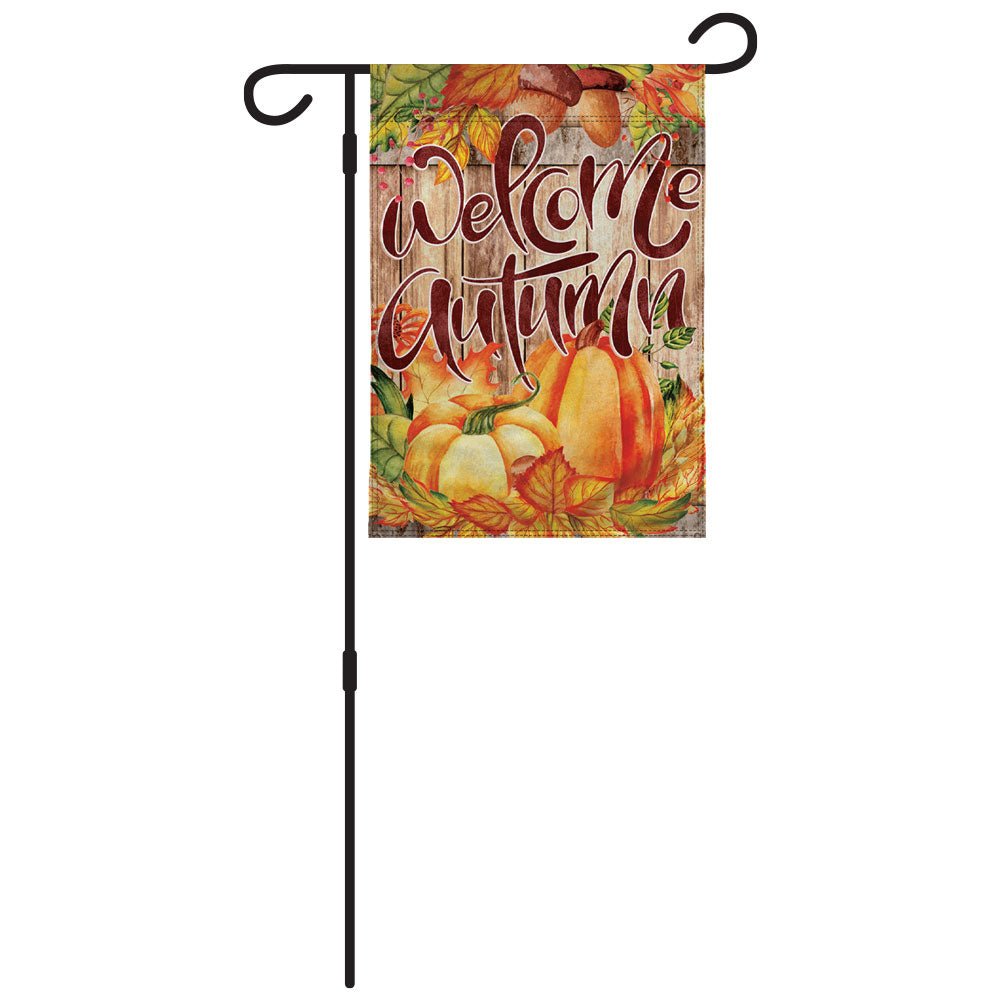 H&G Studios Welcome Autumn (Pumpkins) 12x18in Garden Flag - Flags Importer