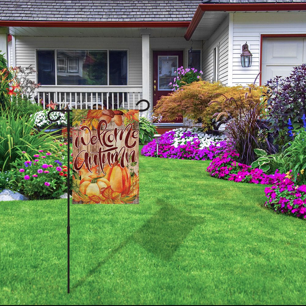 H&G Studios Welcome Autumn (Pumpkins) 12x18in Garden Flag - Flags Importer
