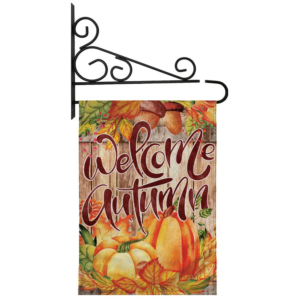 H&G Studios Welcome Autumn (Pumpkins) 12x18in Garden Flag - Flags Importer