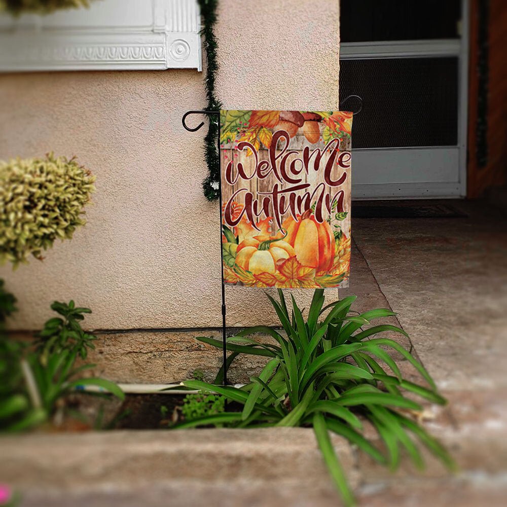 H&G Studios Welcome Autumn (Pumpkins) 12x18in Garden Flag - Flags Importer