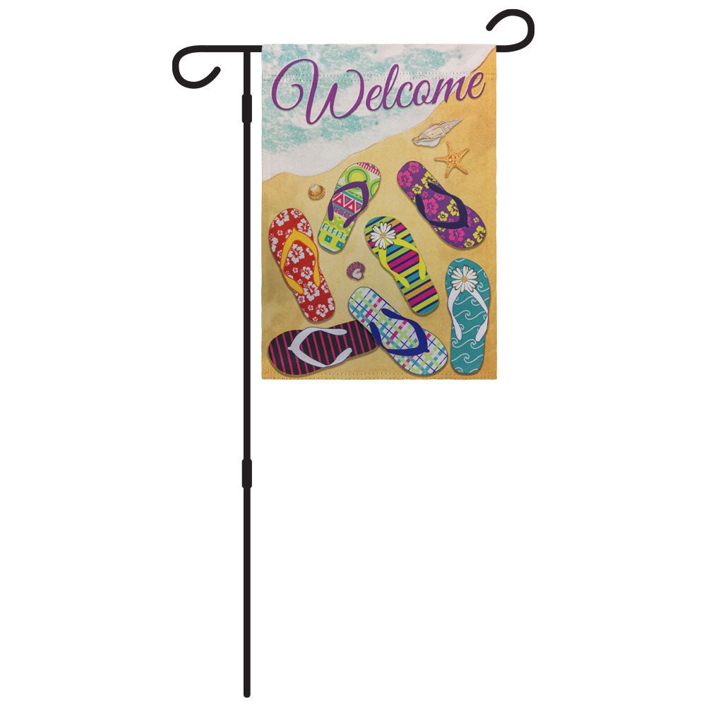 H&G Studios Welcome (Beach Sandals) 12x18in Garden Flag - Flags Importer