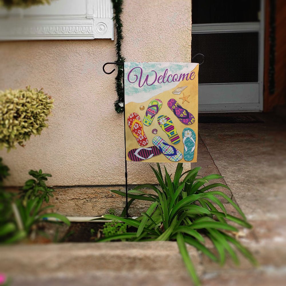 H&G Studios Welcome (Beach Sandals) 12x18in Garden Flag - Flags Importer