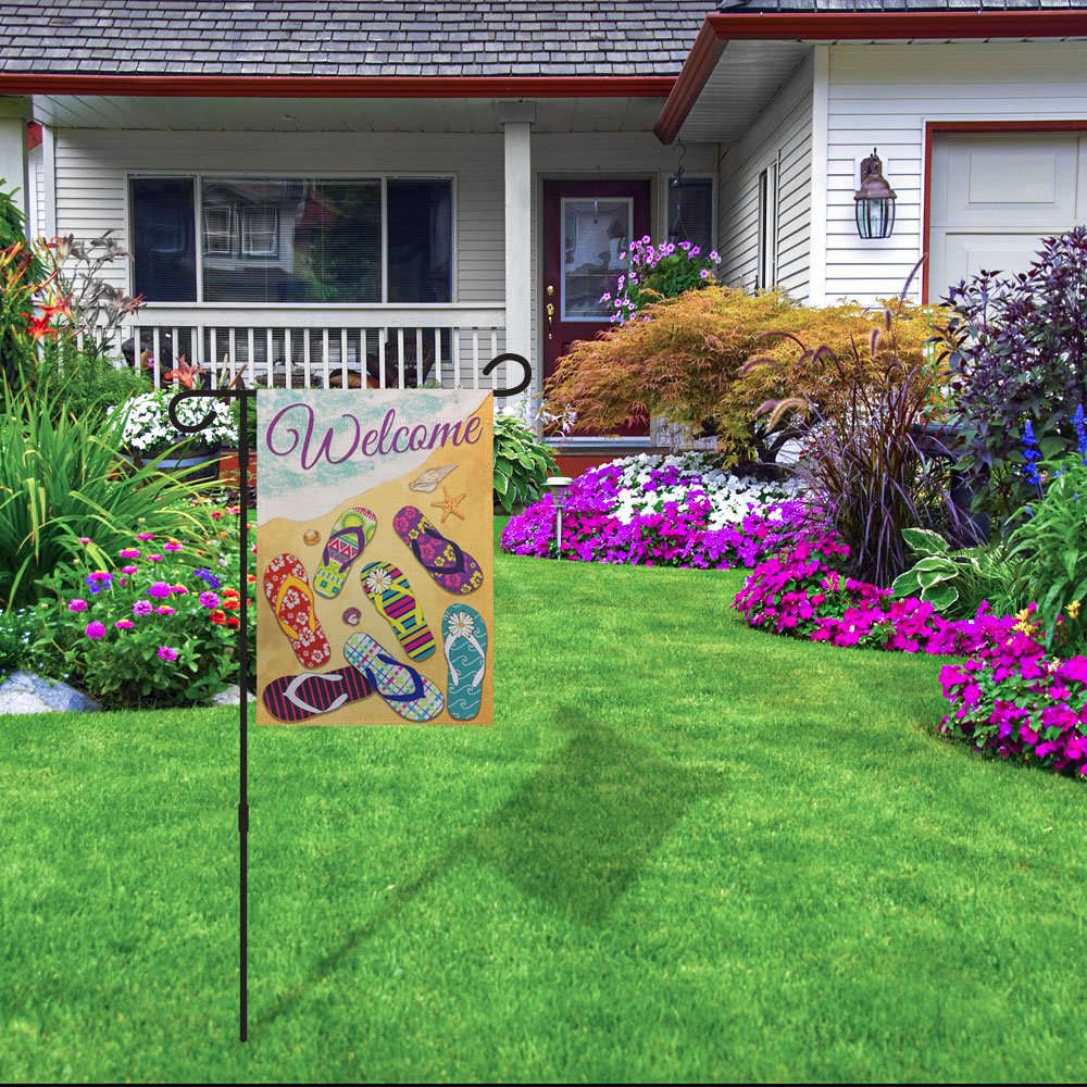 H&G Studios Welcome (Beach Sandals) 12x18in Garden Flag - Flags Importer