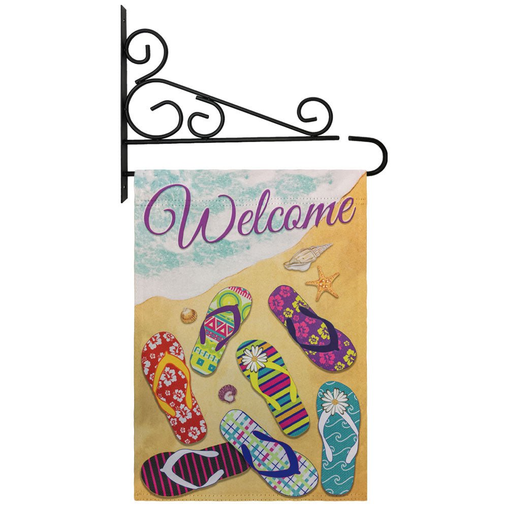 H&G Studios Welcome (Beach Sandals) 12x18in Garden Flag - Flags Importer