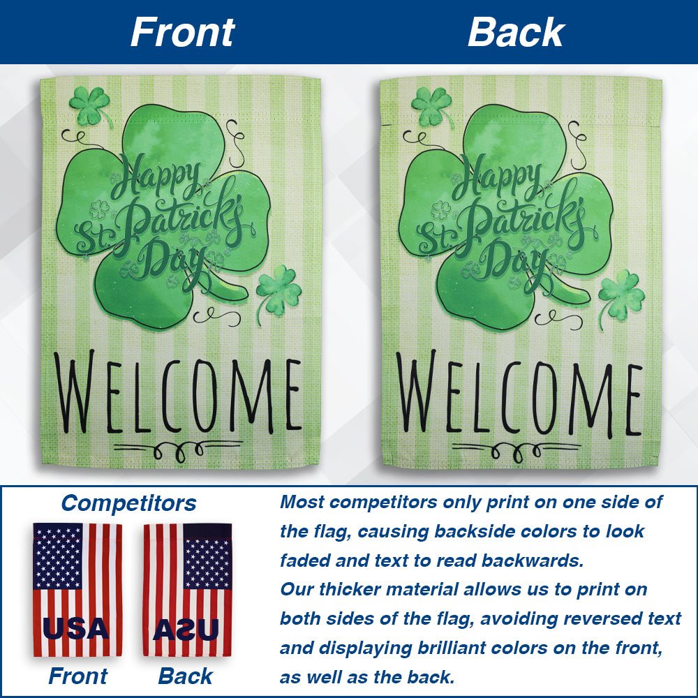 H&G Studios Welcome (St. Patrick's Day) 12x18in Garden Flag - Flags Importer
