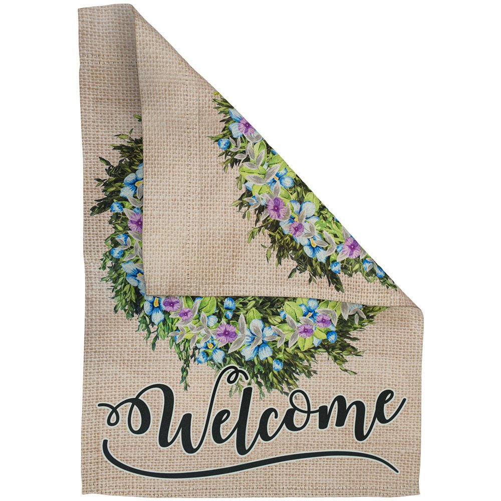 H&G Studios Welcome (Wreath Bird) 12x18in Garden Flag - Flags Importer
