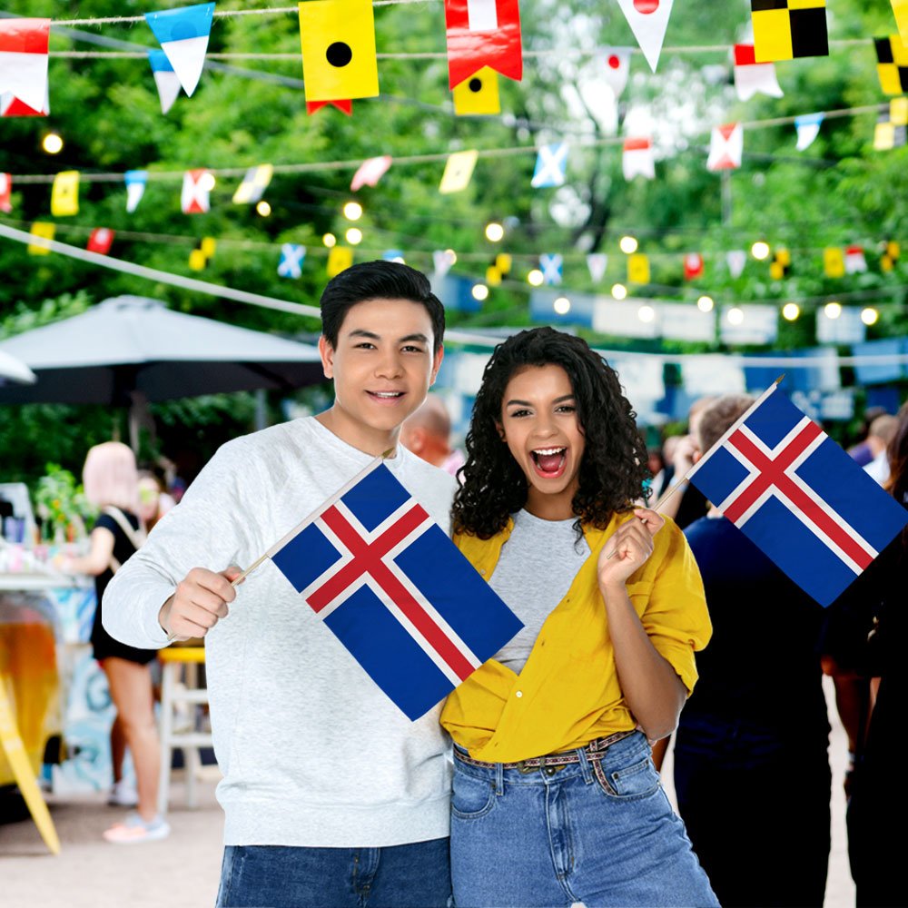 Iceland 12x18in Stick Flag - Flags Importer