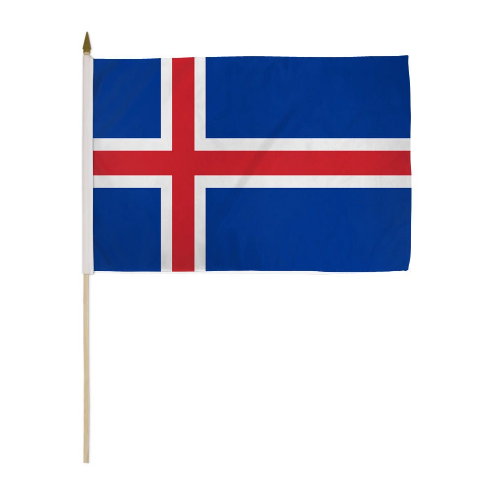 Iceland 12x18in Stick Flag - Flags Importer