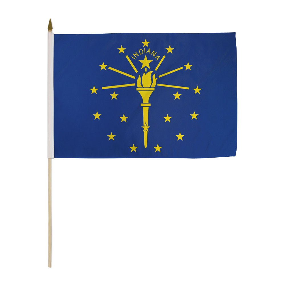 Indiana 12x18in Stick Flag - Flags Importer